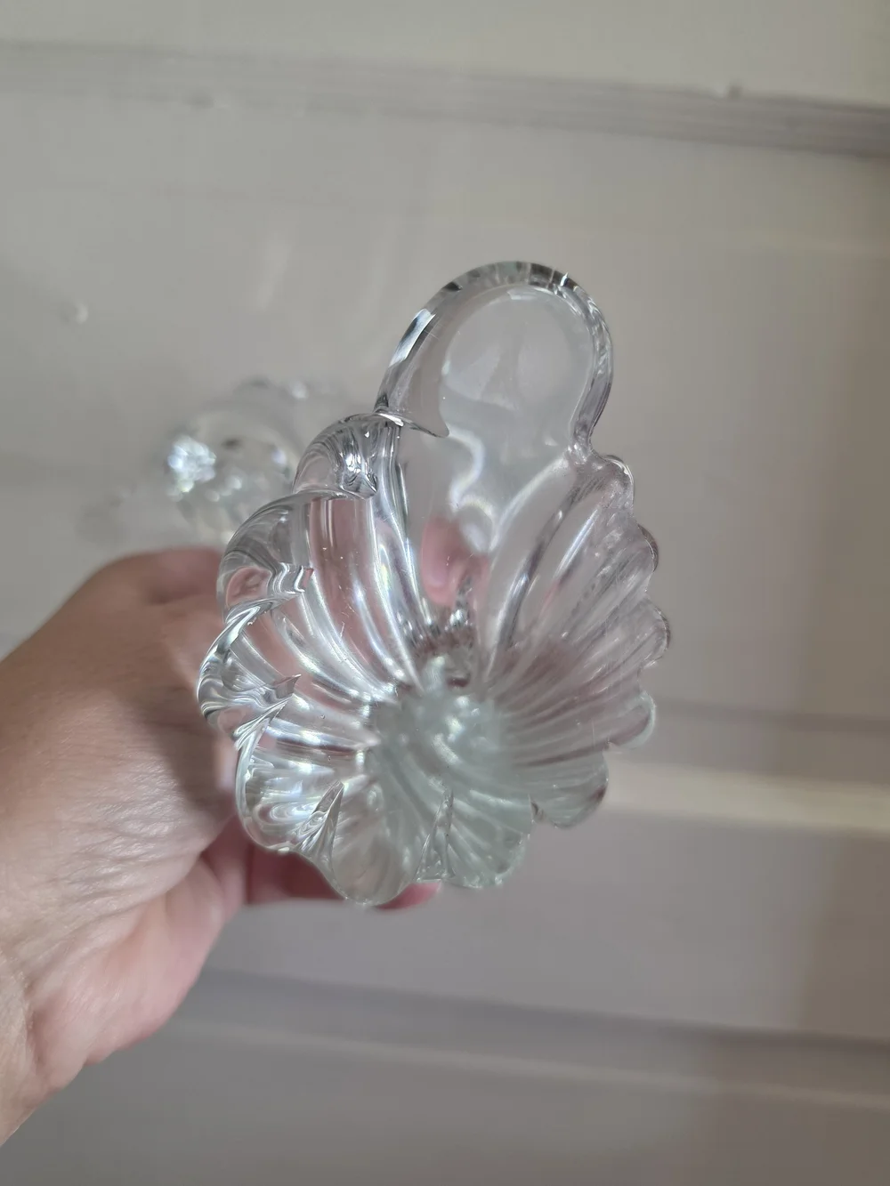 Elegant Clear Glass Bird Vase -
